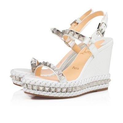 Alpargatas Pyraclou Christian Louboutin Mujer - Blancos - 1150377BK01